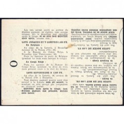 Congo Belge - Loterie - 1950 - 5e tranche - 1/10ème - Etat : TTB+