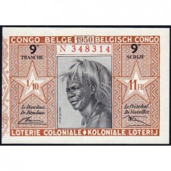 Congo Belge - Loterie - 1950 - 9e tranche - 1/10ème - Etat : SUP-