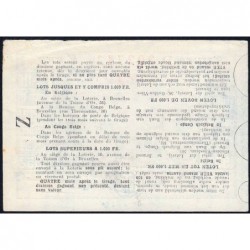 Congo Belge - Loterie - 1952 - 8e tranche - 1/10ème - Etat : TTB+