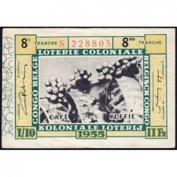 Congo Belge - Loterie - 1955 - 8e tranche - 1/10ème - Etat : TTB