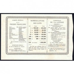 Algérie - Billet de loterie - 1 franc - 19/07/1881 - Etat : TTB