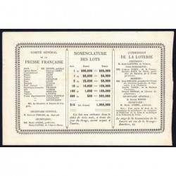 Algérie - Billet de loterie - 1 franc - 19/07/1881 - Etat : SUP