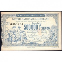 Algérie - Billet de loterie - 1 franc - 19/07/1881 - Etat : TTB