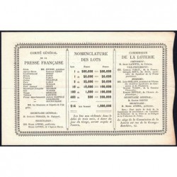 Algérie - Billet de loterie - 1 franc - 19/07/1881 - Etat : SUP