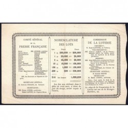 Algérie - Billet de loterie - 1 franc - 19/07/1881 - Etat : SUP