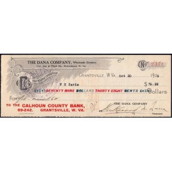 Etats Unis d'Amérique - Chèque - Calhoun County Bank - 1925 - Etat : SUP+