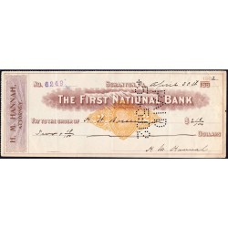 Etats Unis - Chèque - The First National Bank Scranton - 1902 - Etat : TTB+