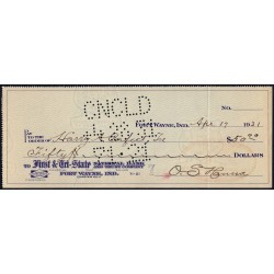 Etats Unis d'Amérique - Chèque - First & Tri State National Bank - 1931 - Etat : SUP