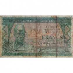 Guinée - Pick 15a - 1'000 francs - Série F - 01/03/1960 - Etat : TB
