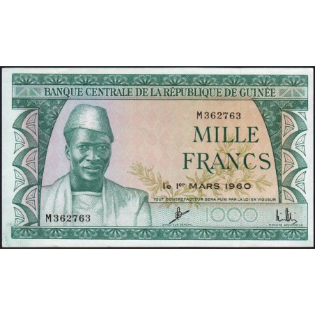 Guinée - Pick 15a - 1'000 francs - Série M - 01/03/1960 - Etat : SPL+