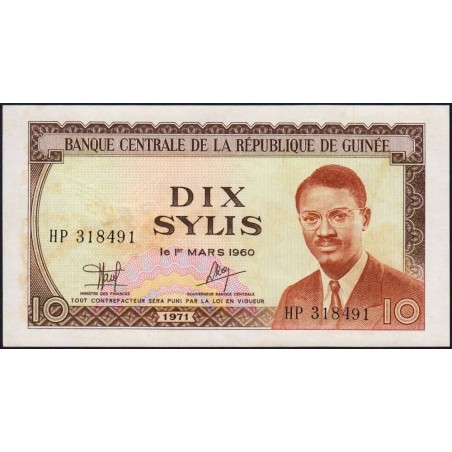 Guinée - Pick 16 - 10 sylis - Série HP - 1971 - Etat : NEUF
