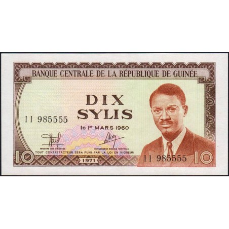 Guinée - Pick 16 - 10 sylis - Série II - 1971 - Etat : NEUF