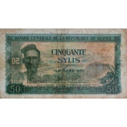 Guinée - Pick 18 - 50 sylis - Série AG - 1971 - Etat : TB