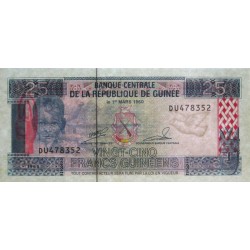 Guinée - Pick 28a - 25 francs guinéens - Série DU - 1985 - Etat : SPL