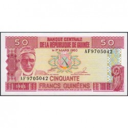 Guinée - Pick 29a - 50 francs guinéens - Série AF - 1985 - Etat : NEUF