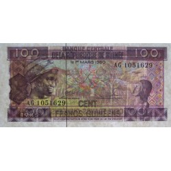 Guinée - Pick 30a_1 - 100 francs guinéens - Série AG - 1985 - Etat : pr.NEUF