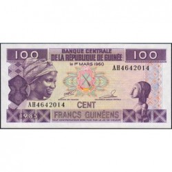 Guinée - Pick 30a_1 - 100 francs guinéens - Série AH - 1985 - Etat : NEUF