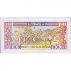 Guinée - Pick 30a_1 - 100 francs guinéens - Série AL - 1985 - Etat : NEUF