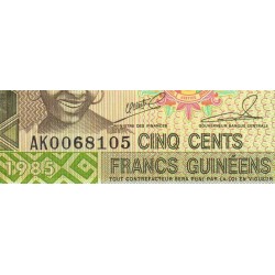 Guinée - Pick 31a_2 - 500 francs guinéens - Série AK - 1985 - Etat : SPL