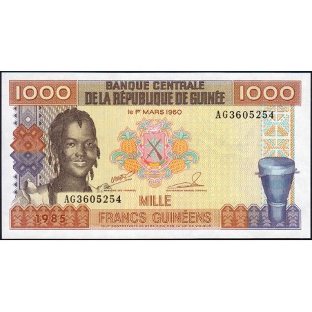 Guinée - Pick 32a_1 - 1'000 francs guinéens - Série AG - 1985 - Etat : NEUF