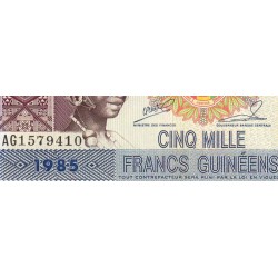 Guinée - Pick 33a_2 - 5'000 francs guinéens - Série AG - 1985 - Etat : SUP+