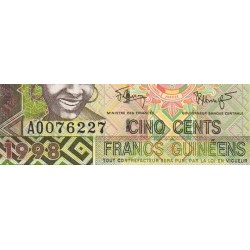 Guinée - Pick 36_1 - 500 francs guinéens - Série AO - 1998 - Etat : NEUF