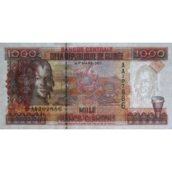 Guinée - Pick 37 - 1'000 francs guinéens - Série AA - 1998 - Etat : SPL+