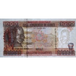 Guinée - Pick 37 - 1'000 francs guinéens - Série FD - 1998 - Etat : SPL