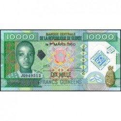 Guinée - Pick 45 - 10'000 francs guinéens - Série JQ - 01/03/2010 - Commémoratif - Etat : NEUF