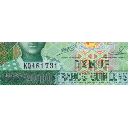 Guinée - Pick 45 - 10'000 francs guinéens - Série KQ - 01/03/2010 - Commémoratif - Etat : NEUF