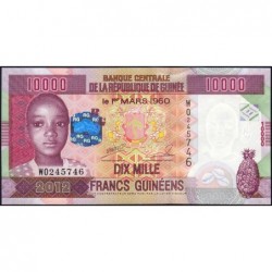 Guinée - Pick 46 - 10'000 francs guinéens - Série WO - 2012 - Etat : pr.NEUF