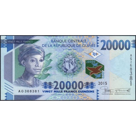 Guinée - Pick 50a - 20'000 francs guinéens - Série AG - 2015 - Etat : NEUF