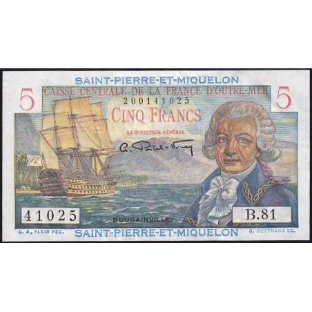 St-Pierre et Miquelon - Pick 22_2 - 5 francs - Série B.81 - 1953 - Etat : NEUF