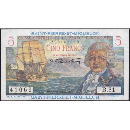 St-Pierre et Miquelon - Pick 22_2 - 5 francs - Série B.81 - 1953 - Etat : pr.NEUF