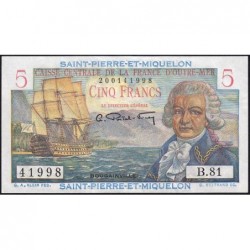 St-Pierre et Miquelon - Pick 22_2 - 5 francs - Série B.81 - 1963 - Etat : pr.NEUF