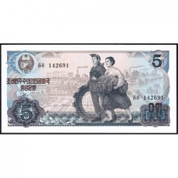 Corée du Nord - Pick 19e - 5 won - 1978 (1984) - Etat : NEUF