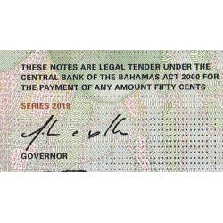 Bahamas - Pick 77 - 1/2 dollar - Série A - 2019 - Etat : NEUF