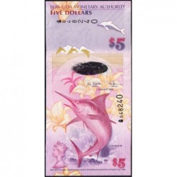 Bermudes - Pick 58a - 5 dollars - Série "oignon" - 01/01/2009 - Etat : SPL