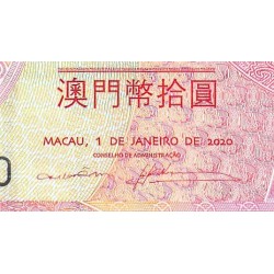 Chine - Macao - Pick 88 E - 10 patacas - 01/01/2020 - Année du rat - Etat : NEUF