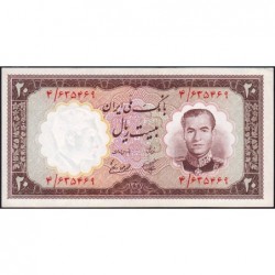 Iran - Pick 69 - 20 rials - Série 4 - 1958 - Etat : SPL