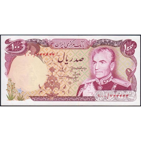 Iran - Pick 102b - 100 rials - Série 100 - 1975 - Etat : NEUF