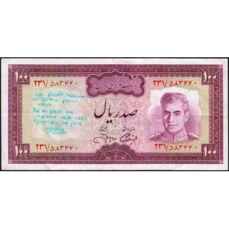 Iran - Pick 91c - 100 rials - Série 231 - 1971 - Etat : TTB