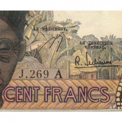Côte d'Ivoire - Pick 101Ag - 100 francs - Série J.269 - Sans date (1966) - Etat : TTB+