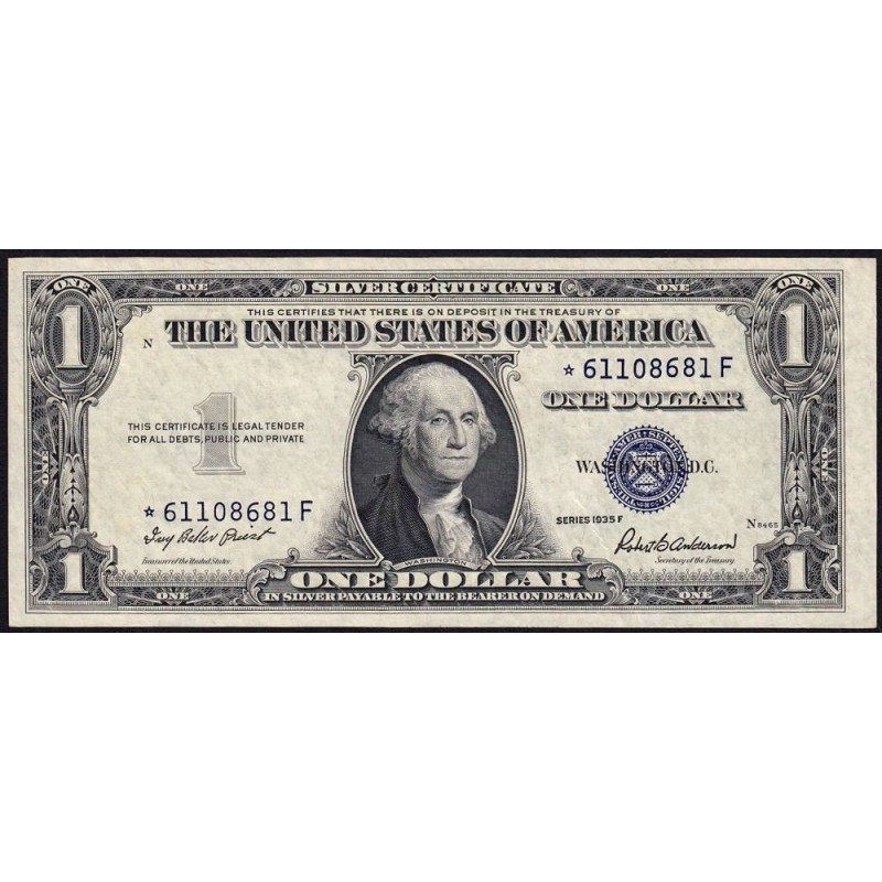 Etats Unis - Pick 416D2fr (remplacement) - 1 dollar - Série * F - 1935 F - Etat : SUP+