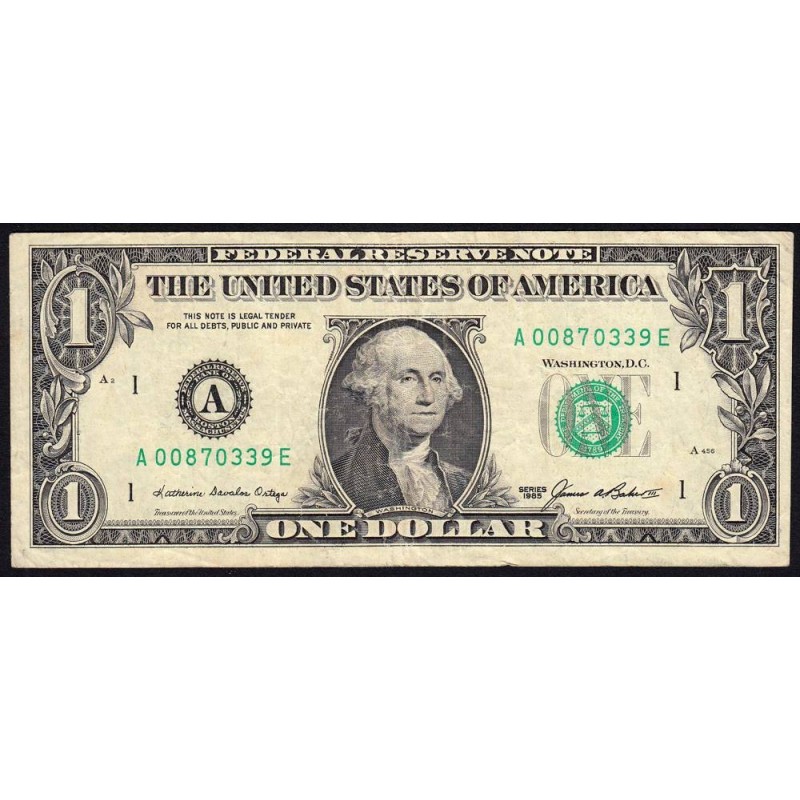 Etats Unis - Pick 474 - 1 dollar - Série A E - 1985 - Boston - Etat : TB