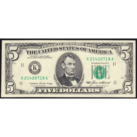 Etats Unis - Pick 475 - 5 dollars - Série K A - 1985 - Dallas - Etat : SUP