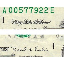 Etats Unis - Pick 496a_1 - 1 dollar - Série A E - 1995 - Boston - Etat : SUP+