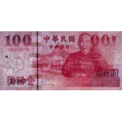 Chine - Taiwan - Pick 1991 - 100 yüan - Série BR XD - 2000 - Etat : NEUF