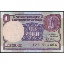 Inde - Pick 78a - 1 rupee - 1981 - Série 47B - Sans lettre - Etat : SPL
