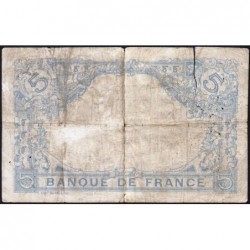 F 02-09 - 20/09/1912 - 5 francs - Bleu - Série B.984 - Etat : B-
